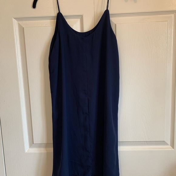 NWT Francesca’s Navy blue sheer like strap dress - Picture 5 of 9